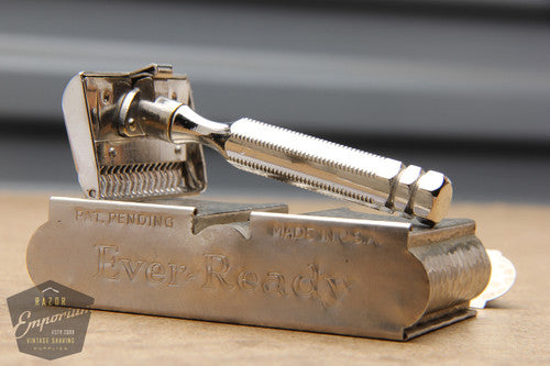 Ever-Ready 1912 Style Single Edge Safety Razor in Metal Wall Hanger