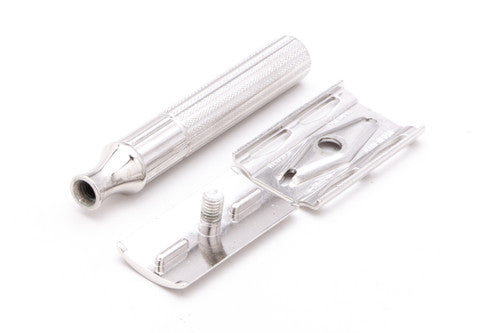 1947-51 Gillette Fat Handle Tech Double Edge Safety Razor | Rhodium Revamp