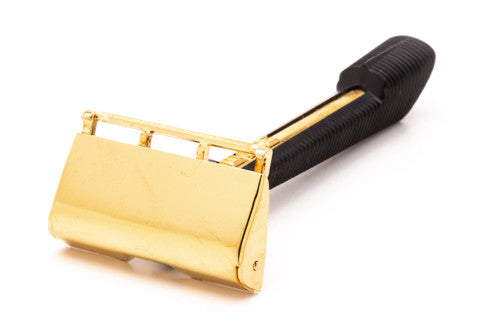 Gem Gold Push Button Single Edge Razor with Case | Original Condition