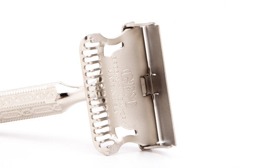 1930's Gem 1912 Style Chain Link Handle Single Edge Safety Razor | Factory Nickel Revamp