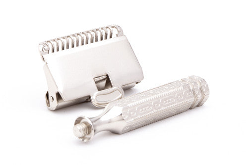 1930's Gem 1912 Style Chain Link Handle Single Edge Safety Razor | Factory Nickel Revamp