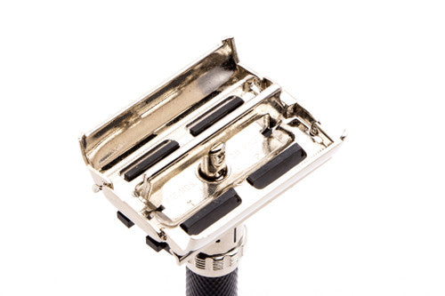 1978 Y4 Gillette Super Adjustable "Black Beauty" Double Edge Safety Razor | Factory Nickel Revamp
