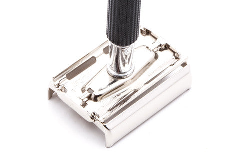 1971 R1 Gillette Black Handle Super Speed Safety Razor | Factory Nickel Revamp
