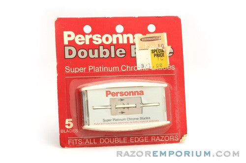 Personna Double Edge Super Platinum Chrome (5) - New Old Stock (NOS) Razor Blades