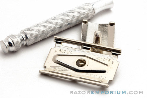 1970 Gillette Ball End Tech 3 Piece DE Razor w/ Etched Logo Cap - P3