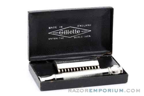 1920's Gillette Ball End Old Type DE Safety Razor Set | Made in England