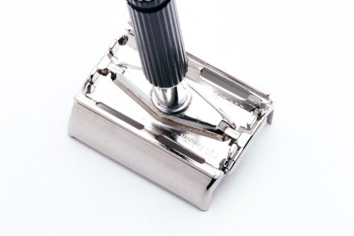 1967 M1 Gillette Black Handle Super Speed DE Safety Razor | Factory Nickel Revamp