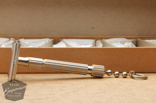 Gillette 1952 Psycho / Lock-Type Fat Handle Tech DE Safety Razor CASE - X1 * w/ 1 Key * NOS