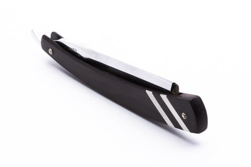 6/8" Ralf Aust French Tip Straight Razor | Ebony Rosewood Scale w/ Silver Inlays