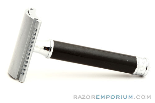 MÜHLE Closed Comb Chrome Black Handle Double Edge Safety Razor