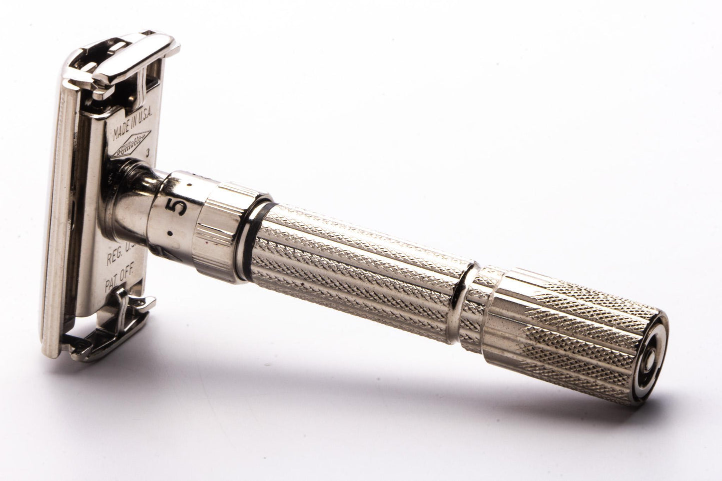 1959 E2 Gillette Fatboy Adjustable Double Edge Safety Razor | Factory Nickel Revamp