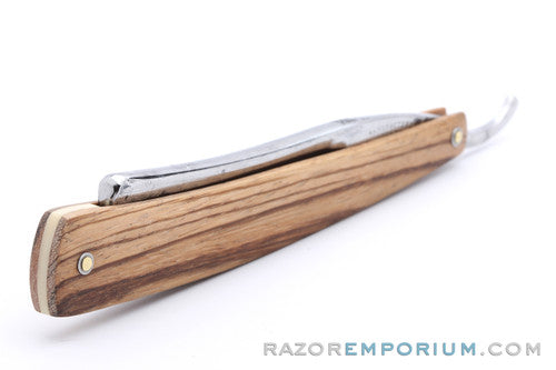 11/16" Wade & Butcher Straight Razor Zebra Wood Scales | Sheffield, England