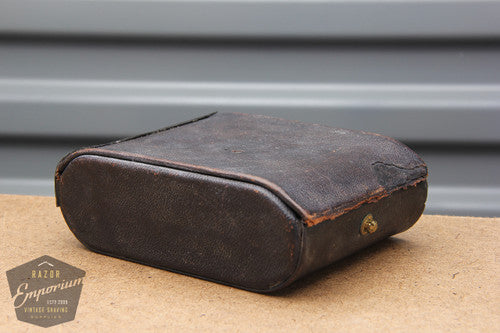 Gillette 1920s Vintage DE Traveler Set in Black Leather- Gold- RARE