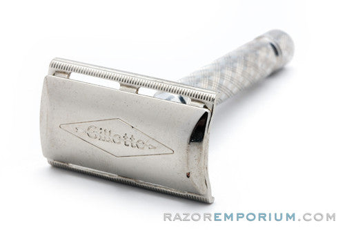 1960's Gillette Aluminum Spiral Handle Tech Safety Razor Made in France