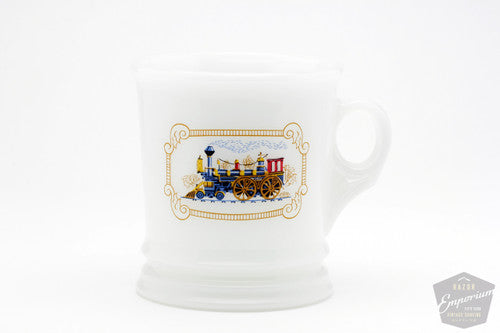 Avon Vintage Milk Glass Shaving Mug | Locomotive