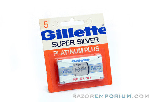 Gillette Super Silver Platinum Plus Double Edge (5) - New Old Stock (NOS) Razor Blades