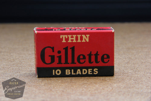 Gillette Thin Red Double Edge (10) - New Old Stock (NOS) Razor Blades