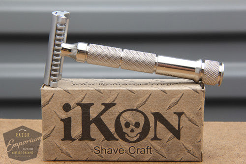 iKon Shavecraft Long Handled Stainless DE Safety Razor