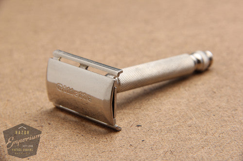 Gillette 1966 Ball End Tech Razor w/ Etched Logo Cap -