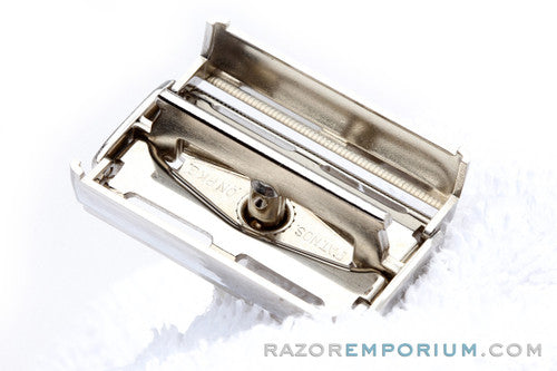 1953 Gillette President DE Safety Razor Set - Original Rhodium + Nickel Finish