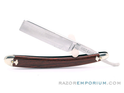 5/8" L. Holzhauer Sons "Gilt Edge" New York Straight Razor w/ Original Scales