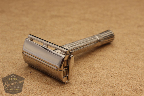 Gillette 1957 C3 Flair Tip Super Speed Safety Razor * Nickel REVAMPED