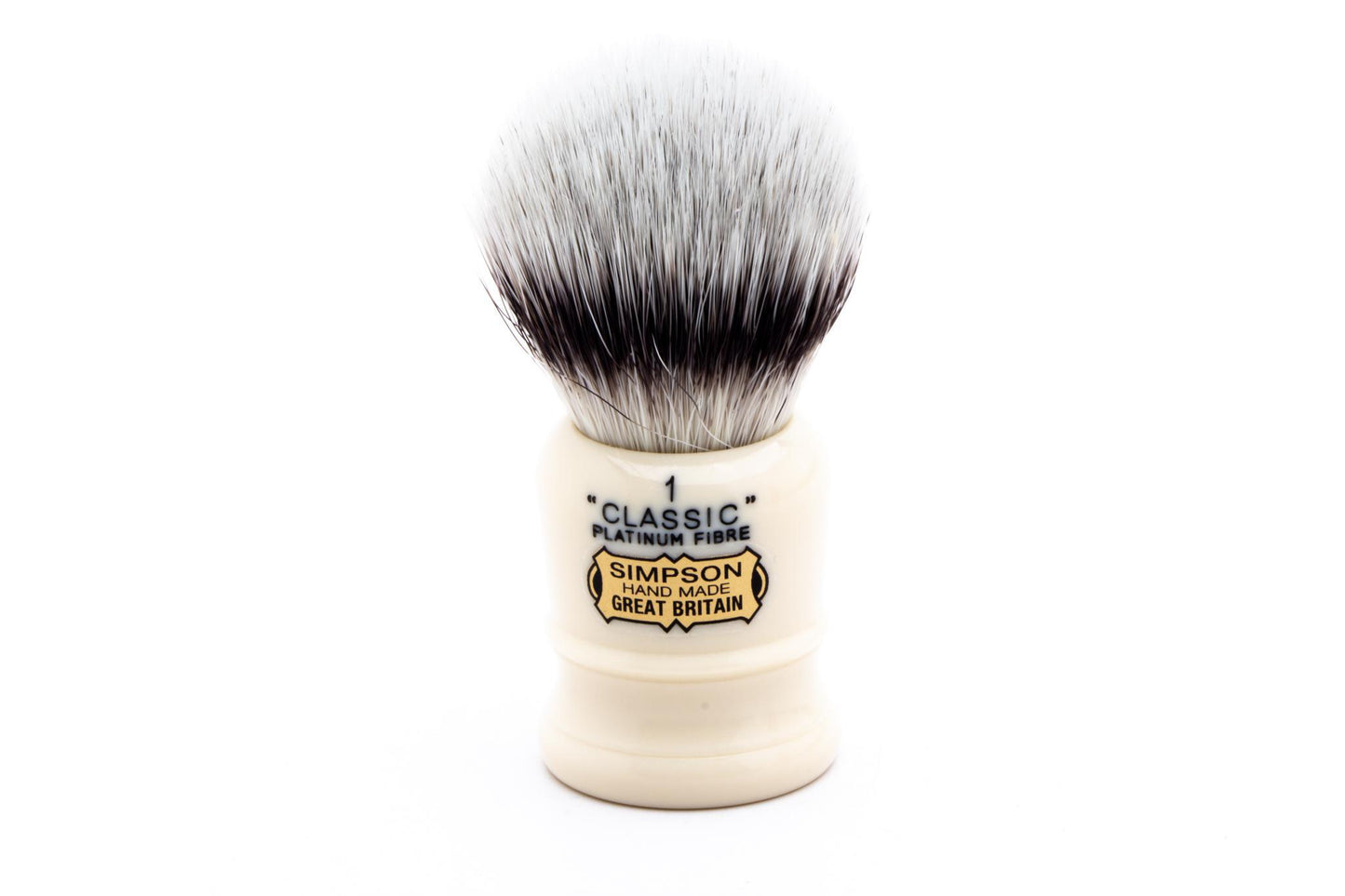 Simpsons | Classic 1 Platinum Fibre Synthetic Shaving Brush with Travel Tube
