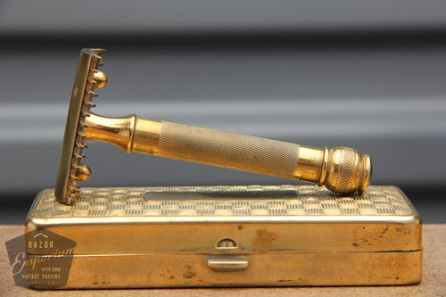 Gillette 1917 Gold Old Type Pocket Edition - Basket Weave