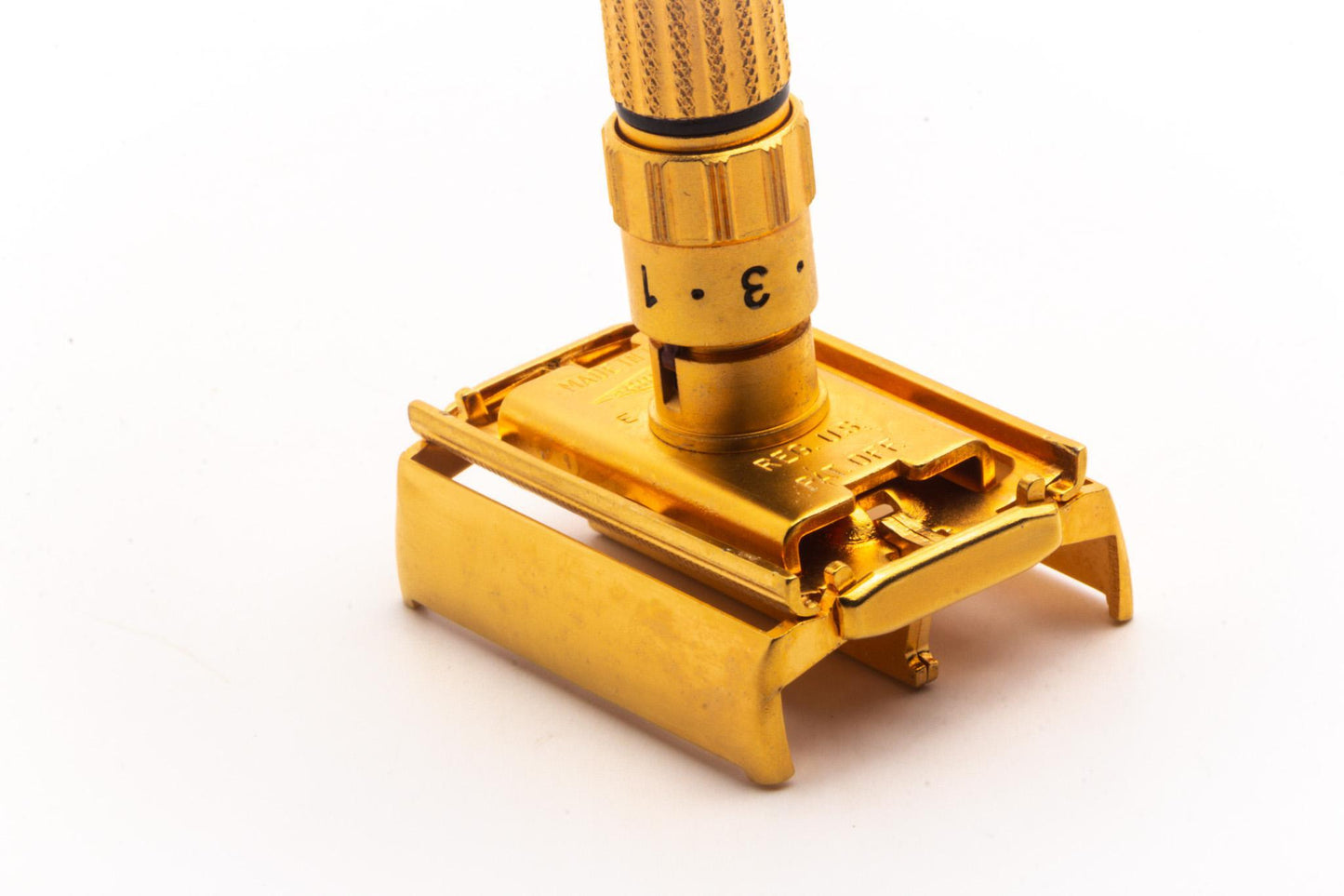 1959 E1 Gillette Fatboy Adjustable TTO Double Edge Safety Razor | Champagne Revamp