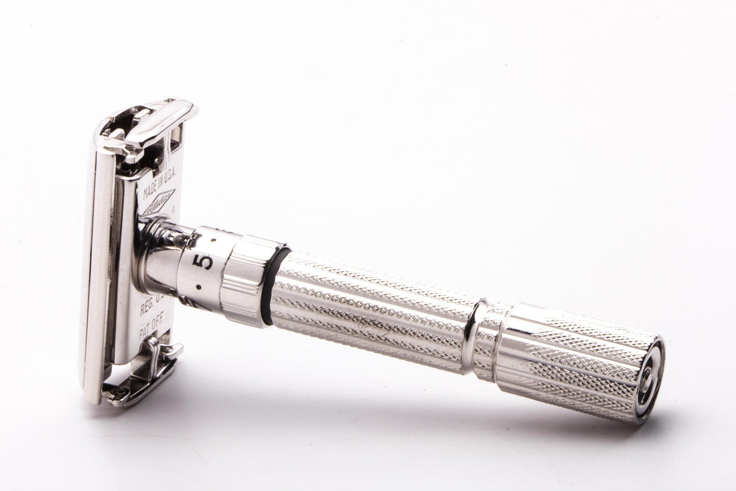 1959 E4 Gillette Fatboy Adjustable TTO Double Edge Safety Razor | Rhodium Revamp