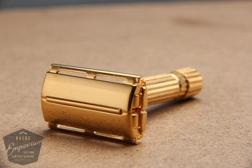 Gillette 1940's Aristocrat Double Edge Razor * 24K Gold REVAMPED
