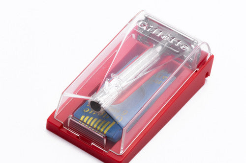 1961 Gillette TV Super Speed DE Safety Razor w/ Red Case - G4