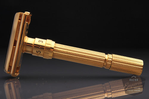 Gillette 1962 Slim Adjustable Safety Razor H2 * 24K Gold REVAMPED