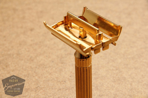 Gillette 1940's Aristocrat Non-Notched ** 24K Gold REVAMPED