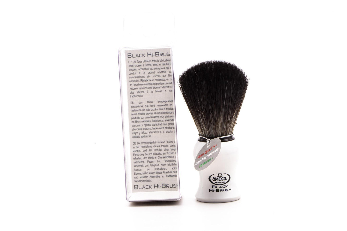 Omega | BLACK Hi-Brush Fiber Shaving Brush