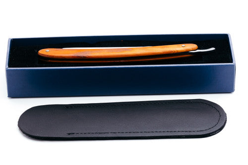 6/8" Ertan Süer Mon Fier Destrier Carbon Straight Razor | Olivewood Scales