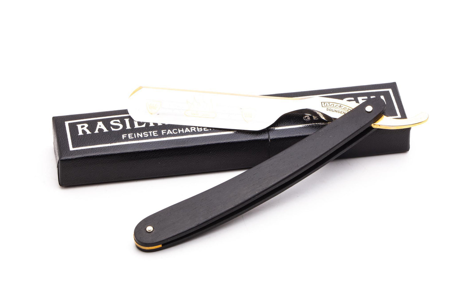 6/8" Wacker Straight Razor | Black Wood Scales