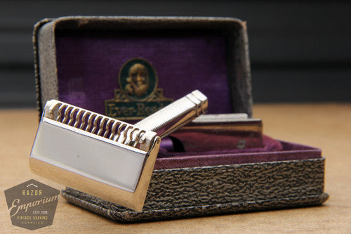 Ever Ready 1912 Style Single Edge Safety Razor in Gray Leather Box