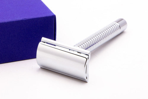 Dovo Primo Flat Bar Double Edge Safety Razor with Diamond Knurling Handle