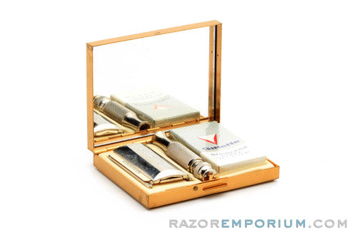 1965 Gillette Tech Travel DE Safety Razor K2 Mint Travel Set