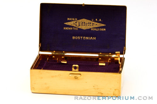 1920's Gillette Gold NEW Bostonian Safety Razor Orig. Box