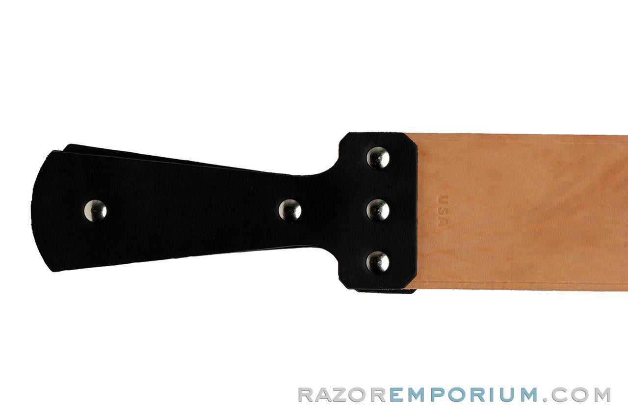 3" Razor Emporium Russet Horsehide & Canvas Straight Razor Strop | Made in USA