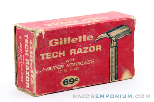 1966 Gillette Ball End Tech Razor in Red Box