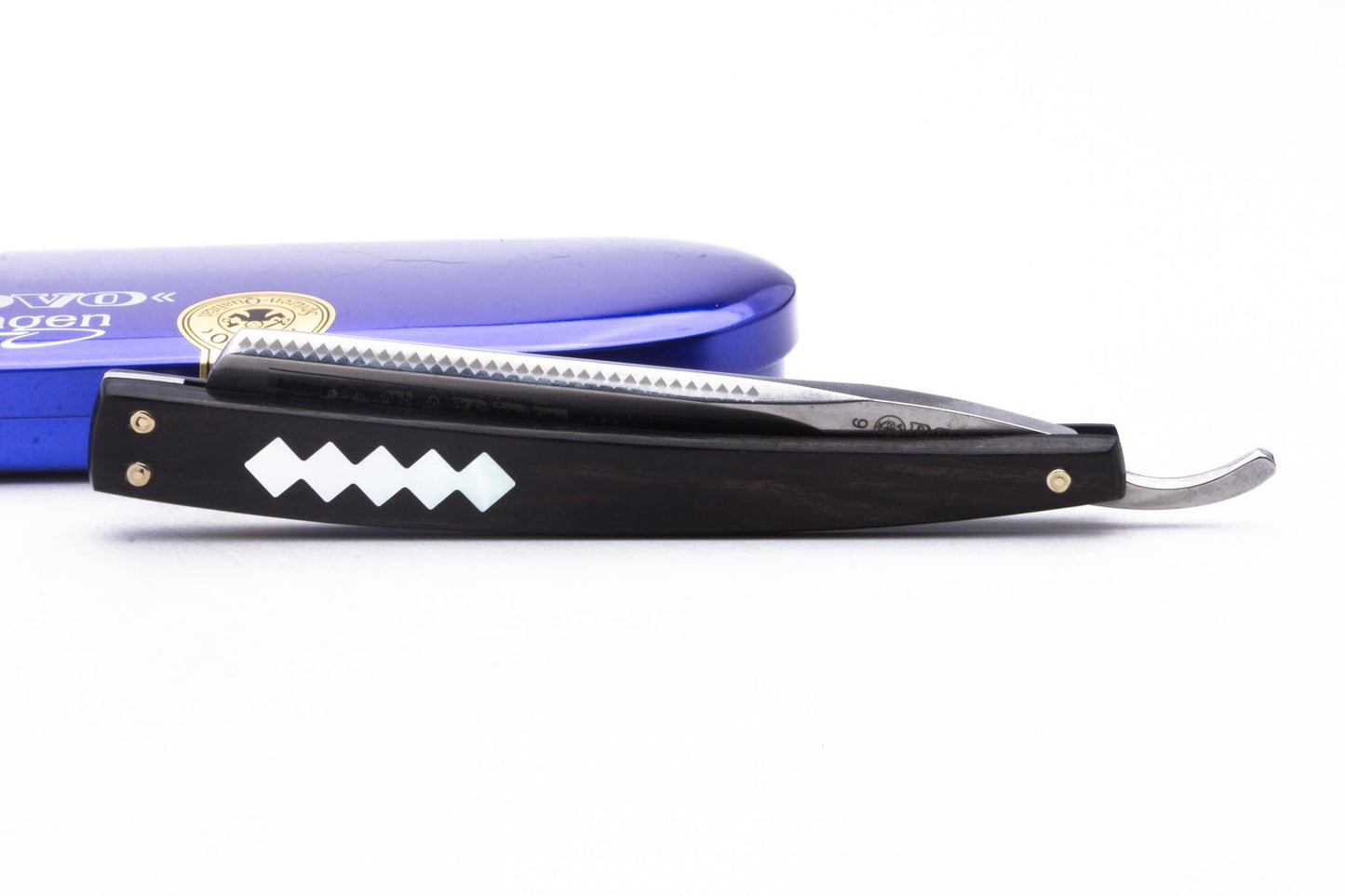 6/8" Dovo Solingen "Carre" Ebony Wood Handle Straight Razor