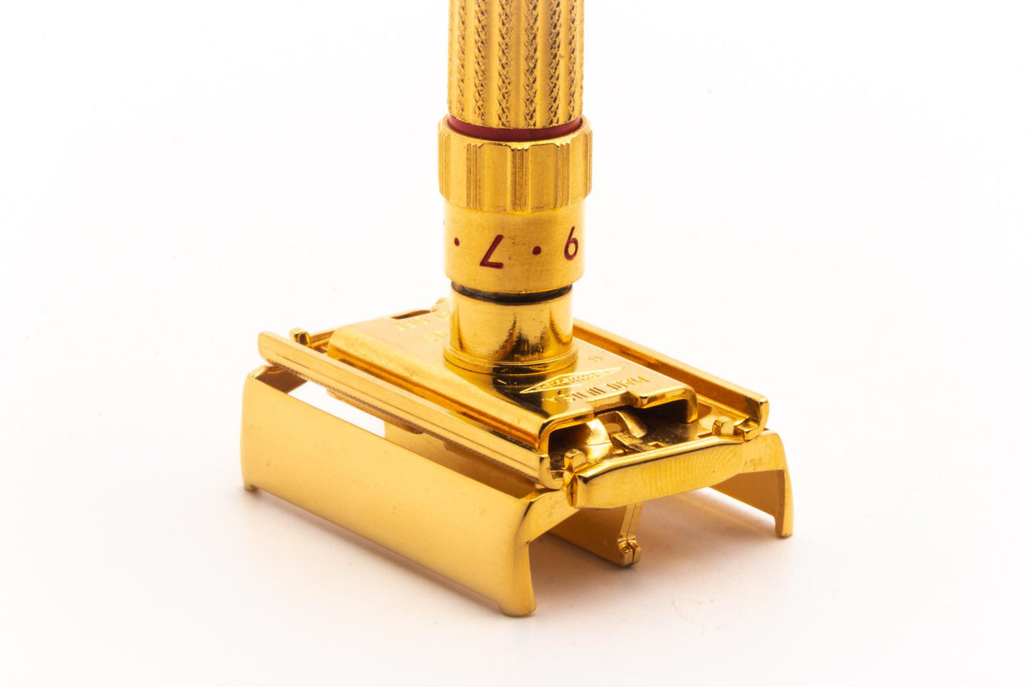 1961 G1 Gillette $1.95 Fatboy Double Edge Safety Razor | 24K Gold Revamp With Red Accents