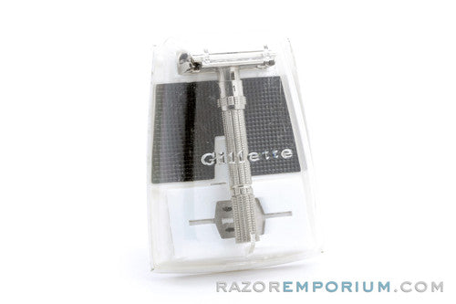 1966 Gillette Slim Adjustable Double Edge Safety Razor Set L3