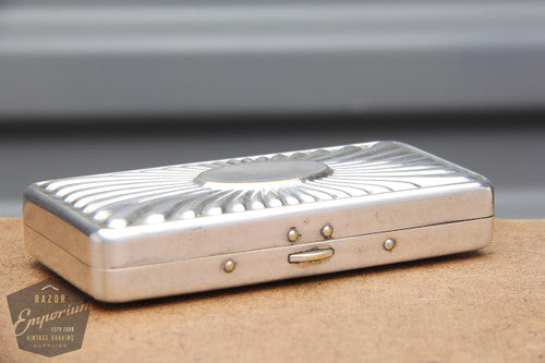 Gillette 1911 Silver ABC Pocket Edition Lined Handle - Old Type Open Comb DE Razor Set