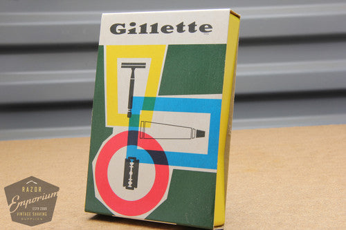 Gillette 1960's Spiral Handle Ball End Tech Safety Razor w/ Box - Made in England