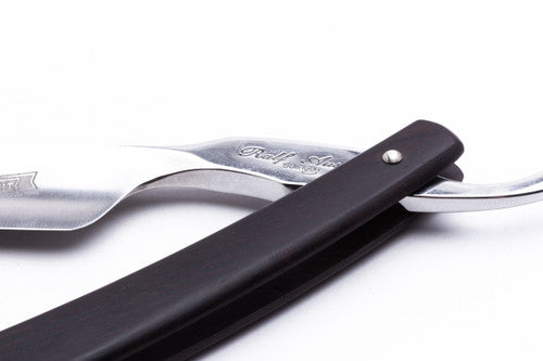 6/8" Ralf Aust French Tip Straight Razor | Ebony Rosewood Scale w/ Silver Inlays