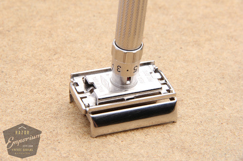 Gillette 1960 Fatboy Adjustable TTO Safety Razor F4 * Rhodium REVAMPED